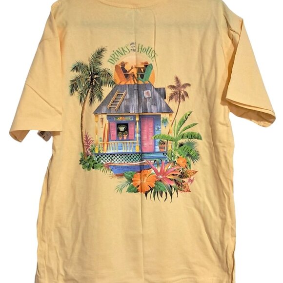Goin Coastal Yellow Drinks On The House Graphic T-Shirt L Cotton Unisex 2006 - Picture 3 of 11